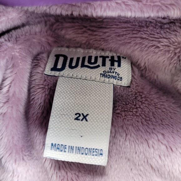 Duluth‎ Trading Co Womens Jacket Purple Fleece Lined Hooded Zip Up Size 2X - Picture 2 of 10